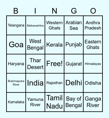 Map Explorer Bingo Card