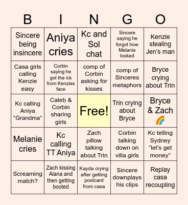 MOVIE NIGHT S8 Bingo Card