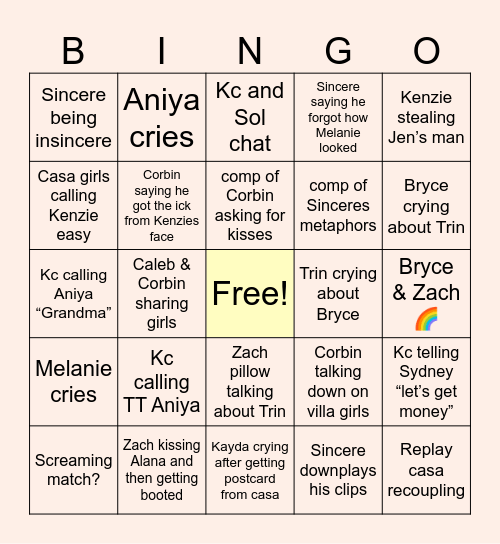 MOVIE NIGHT S8 Bingo Card