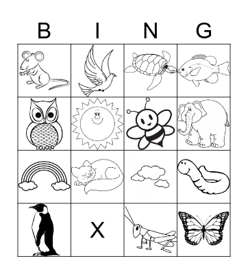Nature Bingo Card