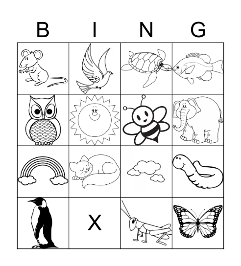 Nature Bingo Card