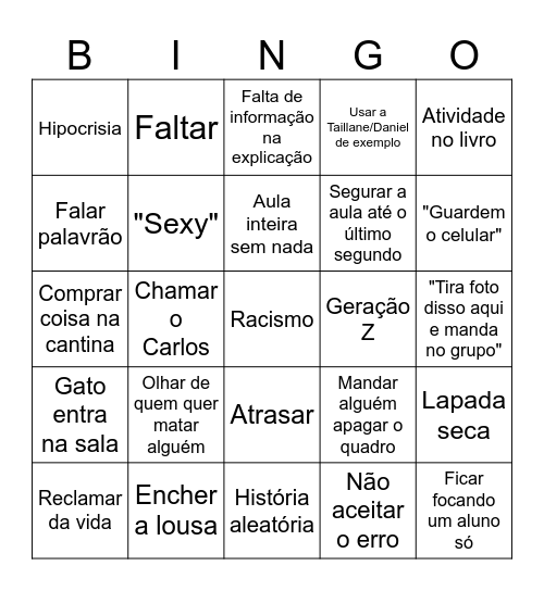 Bingo do João Bingo Card