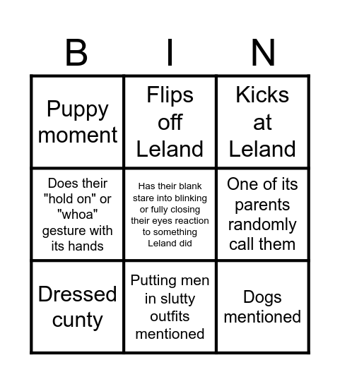 Eris Bingo Card