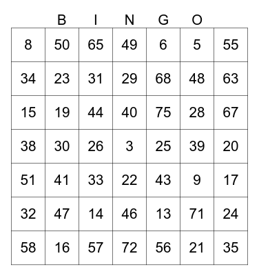 Mardi 30 Juin 2026 Bingo Card