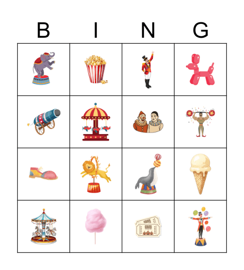 James's Carnival Bingo Card