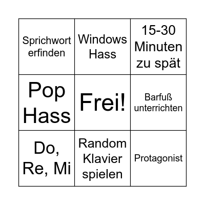 Balogh Bingo Card