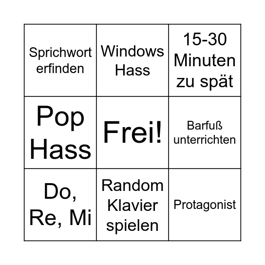 Balogh Bingo Card