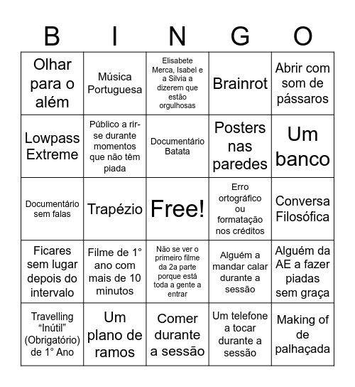Bingo São Jorge Bingo Card