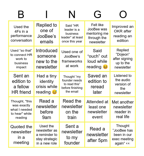 JooBee's Newsletter: 🎂 Birthday Bingo Card