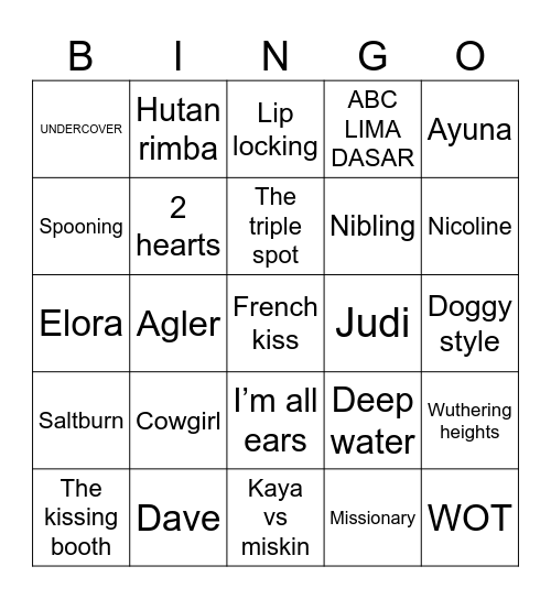 ROOM 21 Bingo Card