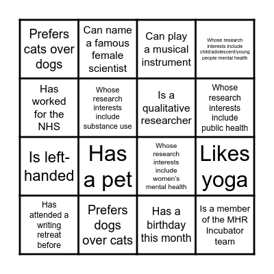 Fellowship Planning Retreat 2026 Bingo Card