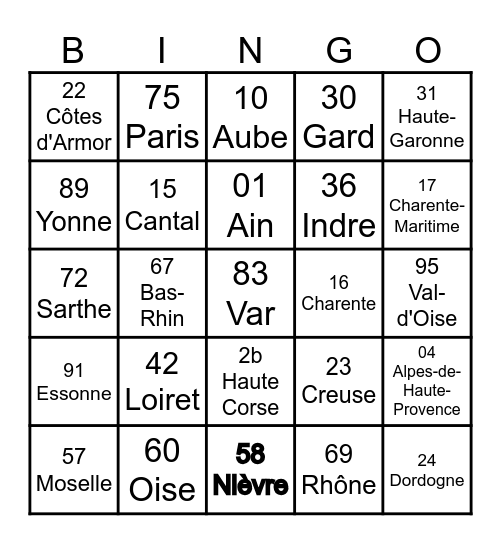 Bingo des vacances 2026 Bingo Card