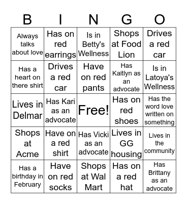 VALENTINE BINGO  Bingo Card