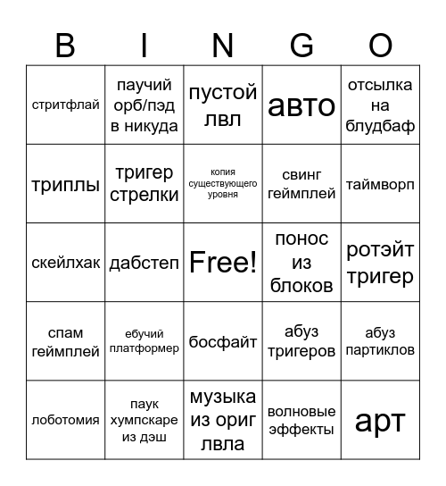 ебучий рисент таб Bingo Card