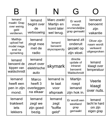 Skymark bingo kaart Bingo Card