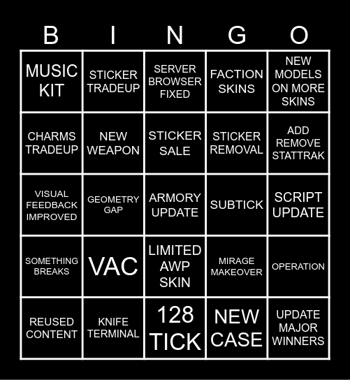 MedeaMaou's CS2 BINGO CARD Bingo Card