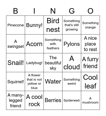 Tuesday Scavenging Bingo Card