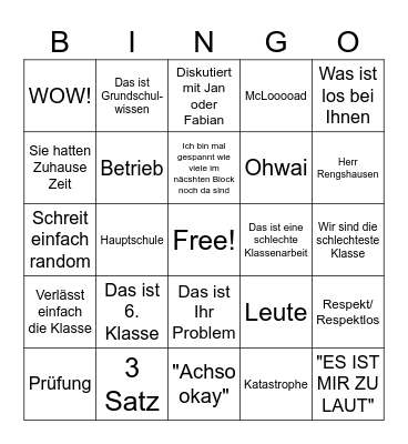 Das Nevermann Bingo Bongo Bingo Card