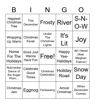 (a) xmas Rd 1 Bingo Card
