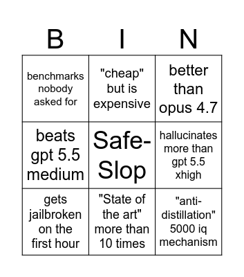 Sonnet 5 Bingo Card