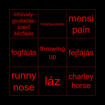 Mesi beteges júniusa :( Bingo Card