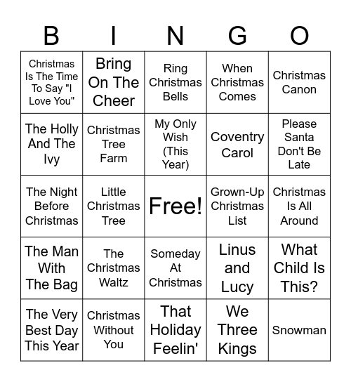 (a) xmas Rd 2 Bingo Card