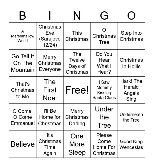 (a) xmas Rd 3 Bingo Card