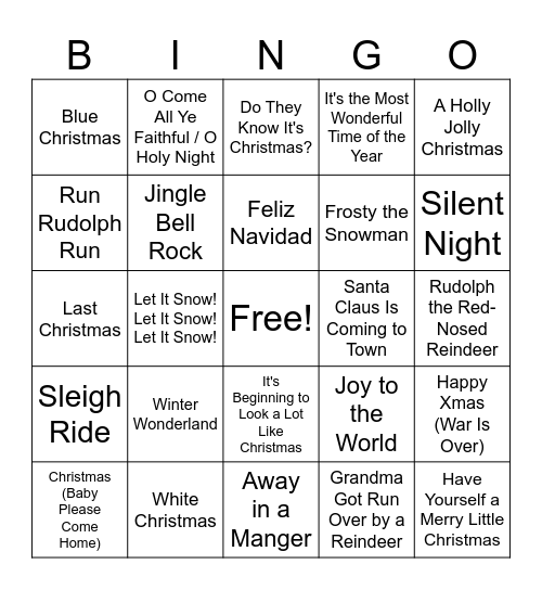 (a) xmas Rd 4 Bingo Card