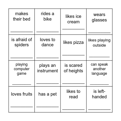 Find Somebody Who... Bingo Card