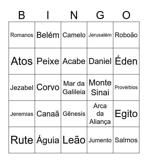 bingo bíblico Bingo Card