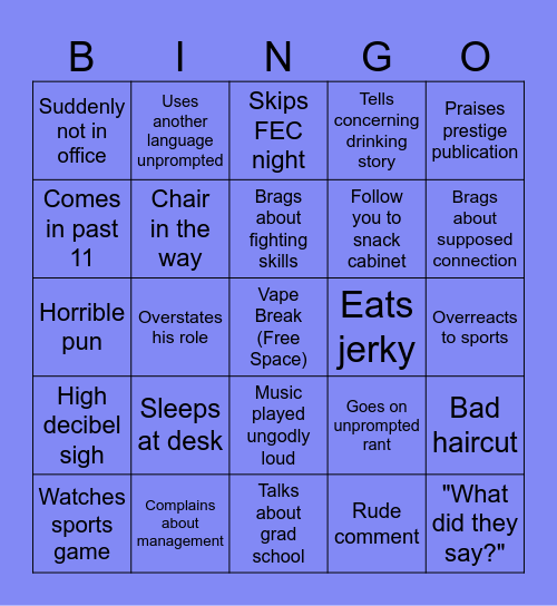Damien Bingo Card