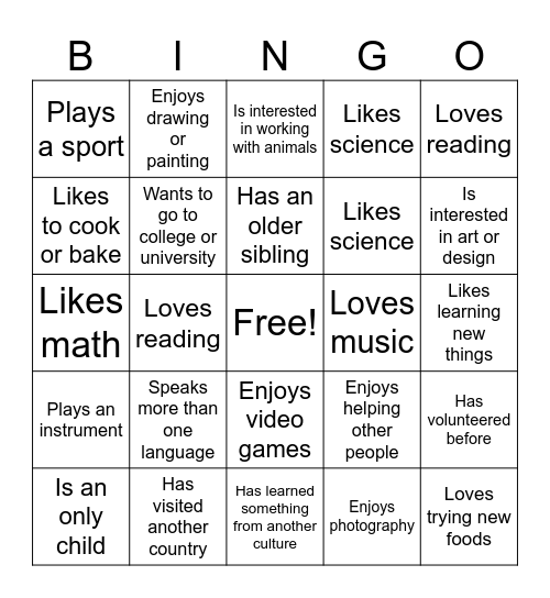 PEP Bingo Card Bingo Card