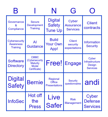 Digital Safety Workshop Bingo Card