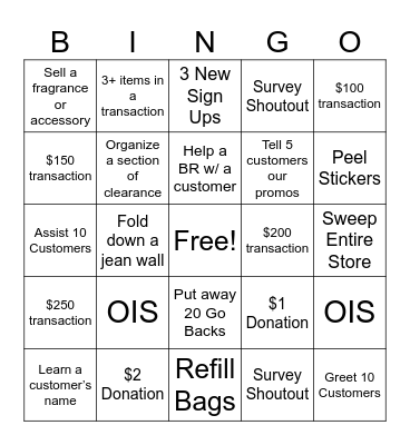 Back to School Bingo Card