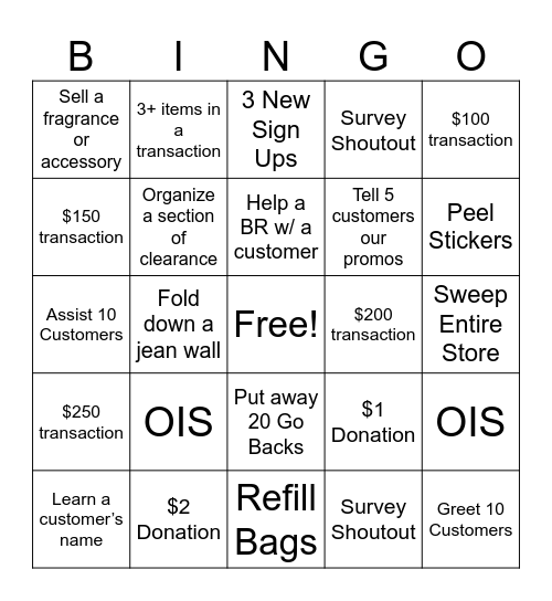 Back to School Bingo Card