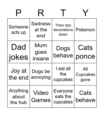 Party Bingo Card