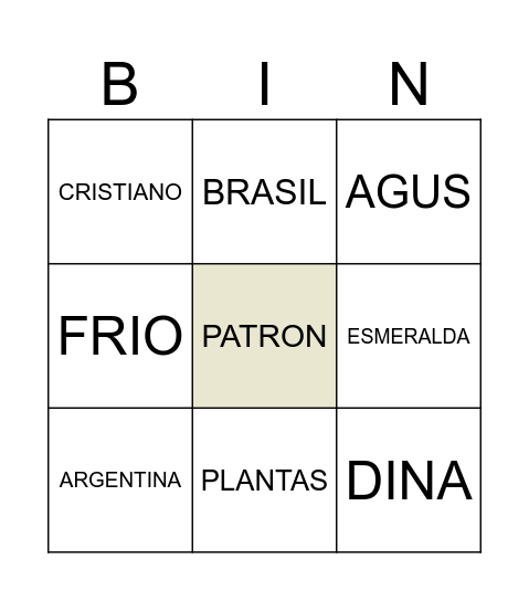 MARIA BINGO Card