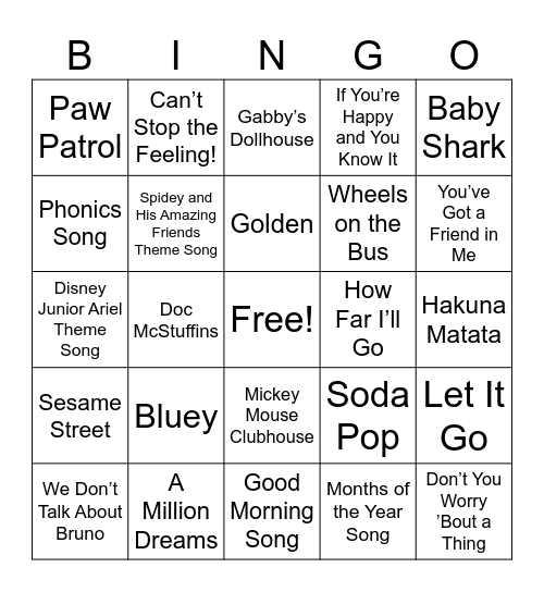 Hangout Bingo Card
