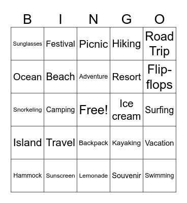 Summer 2026 Bingo Card