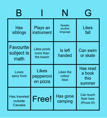 BINGO: Someone who..... Bingo Card