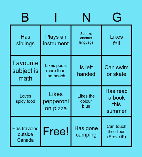 BINGO: Someone who..... Bingo Card