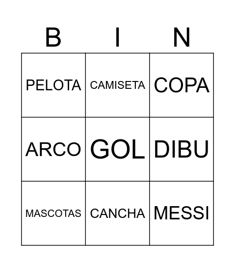 MUNDIAL Bingo Card