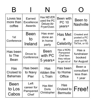 Team Time Bingo Card