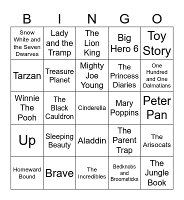 Do You Even Disney? Bingo Card