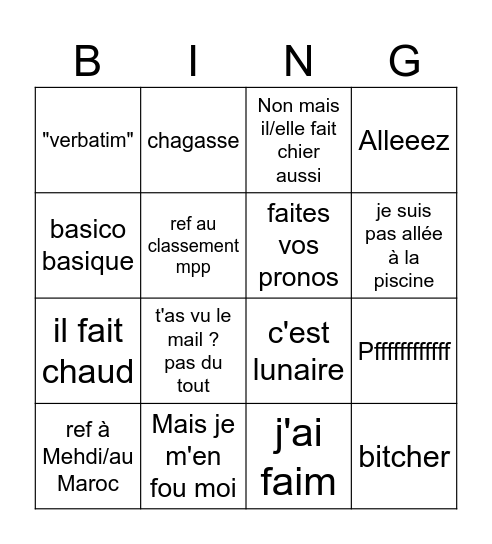 BINGO LAURA Bingo Card