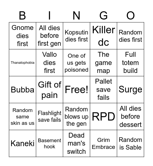 Deebeedeedöö Bingo Card