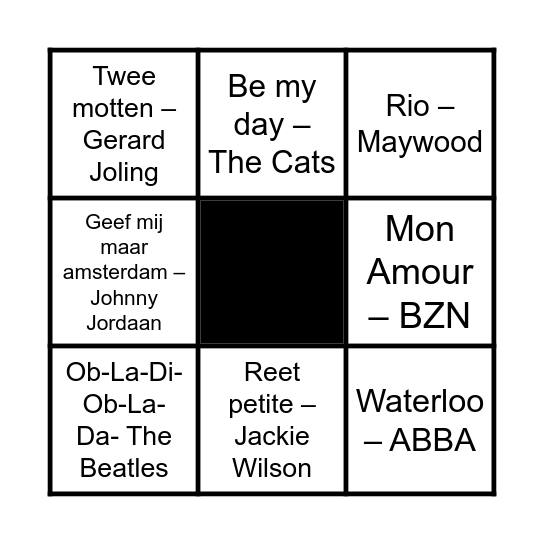 SWINGO OVERVEST Bingo Card
