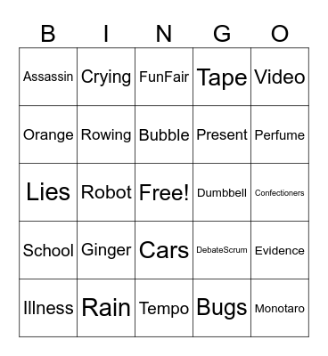 Danganronpa Bingo Card