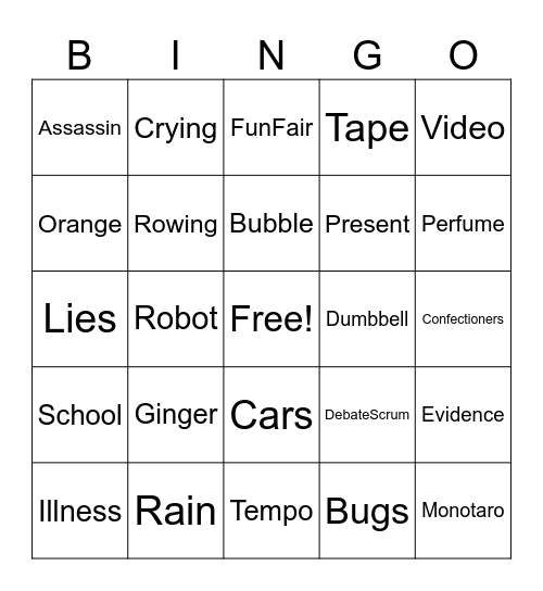 Danganronpa Bingo Card