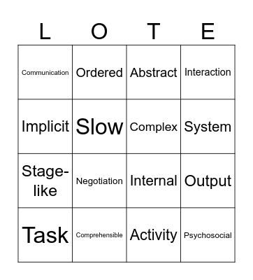 KATYISD LOTE DTD AUGUST 4, 2026 Bingo Card